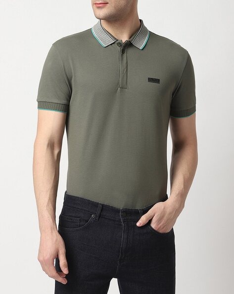 Buy Olive Green Tshirts for Men BOSS Online | Ajio.com