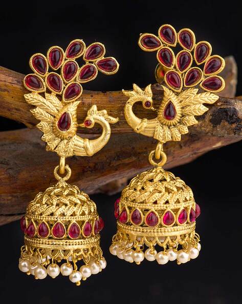 Jhumkas | Earring crafts, Diy embroidery patterns, Gold earrings models