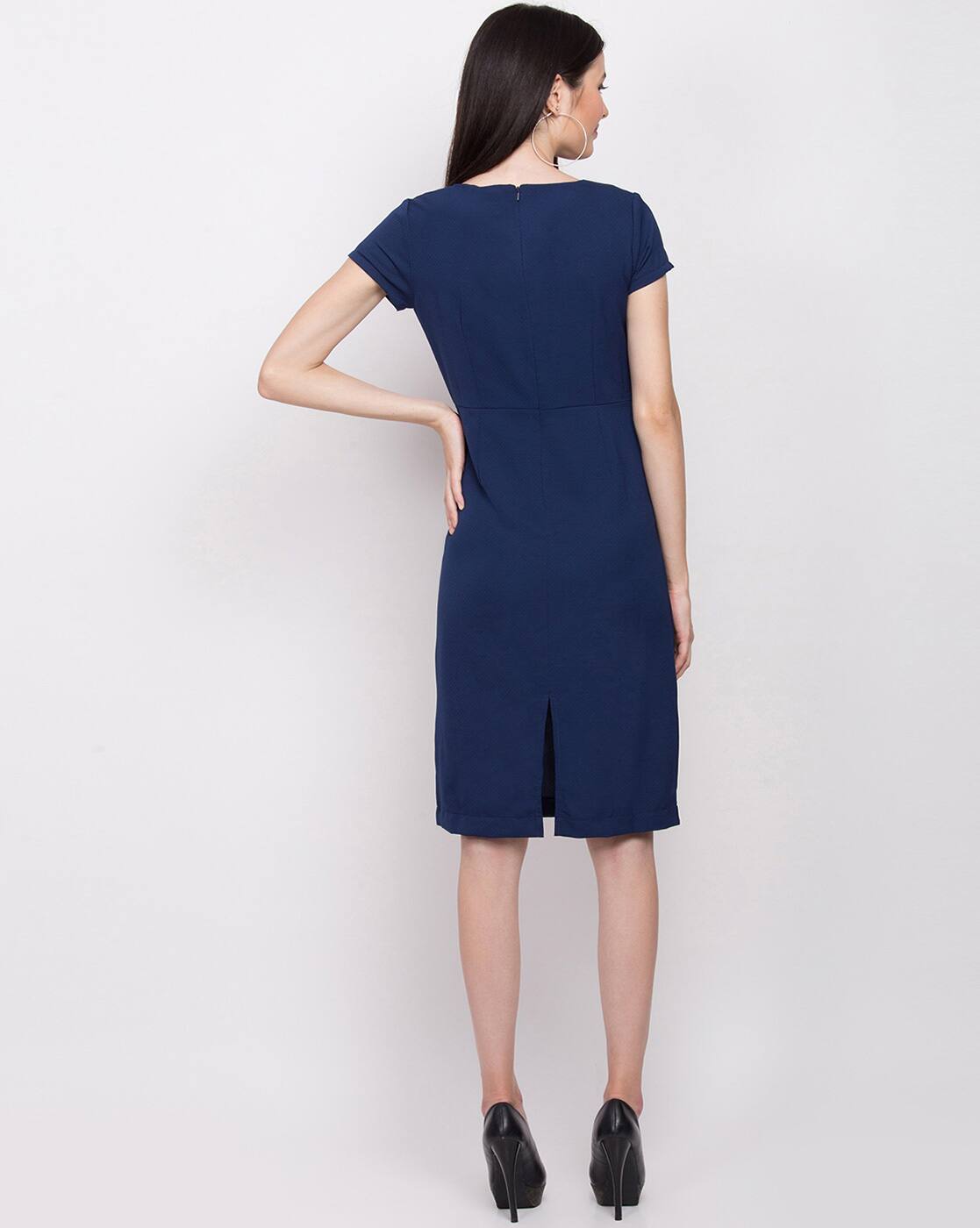 strapless open back dress Zoella Navy Off The Shoulder Mini Dress main image 0