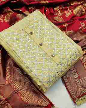 yellow salwar suit material