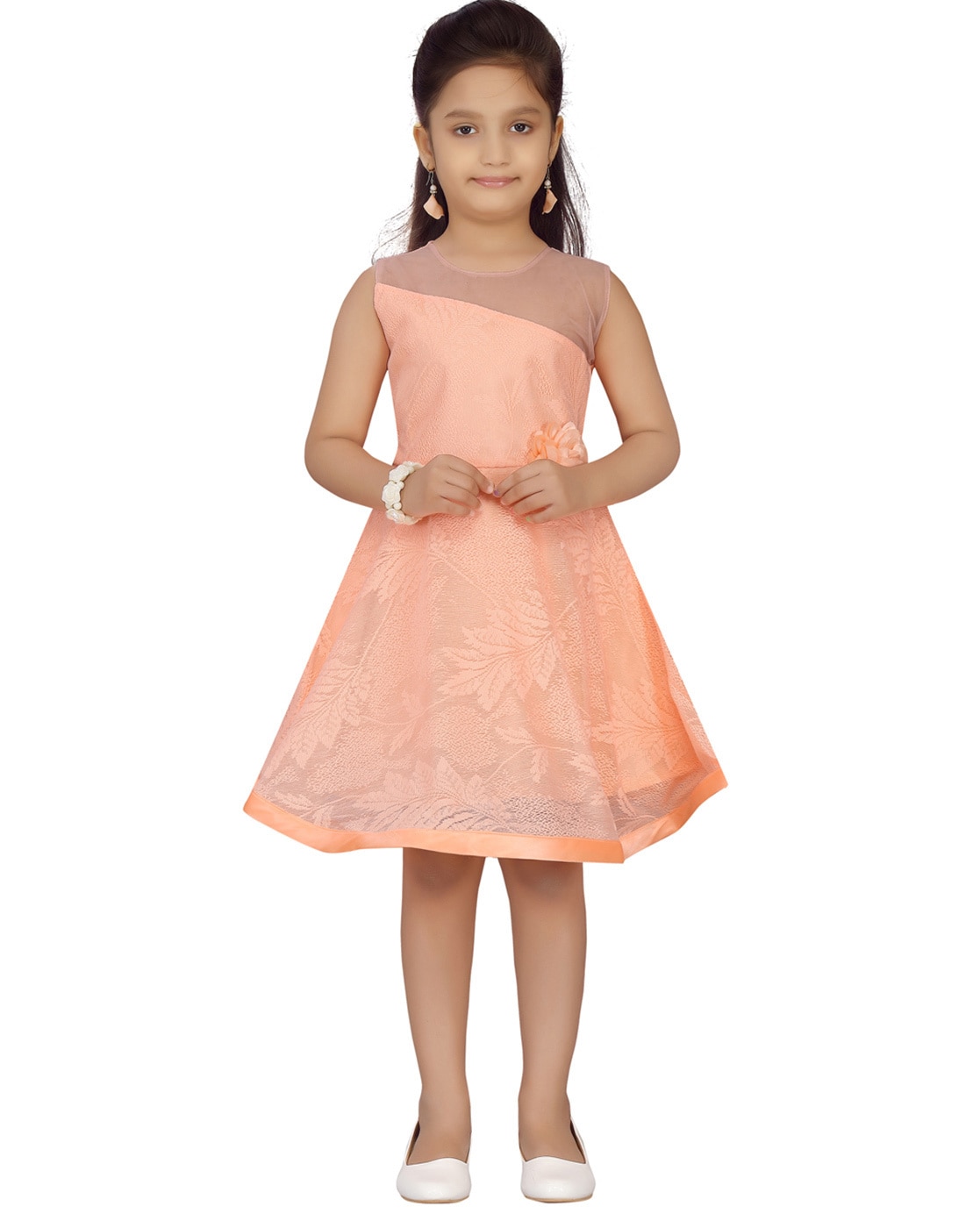 Buy Peach Dresses & Frocks for Girls by AARIKA GIRLS ETHNIC Online ...