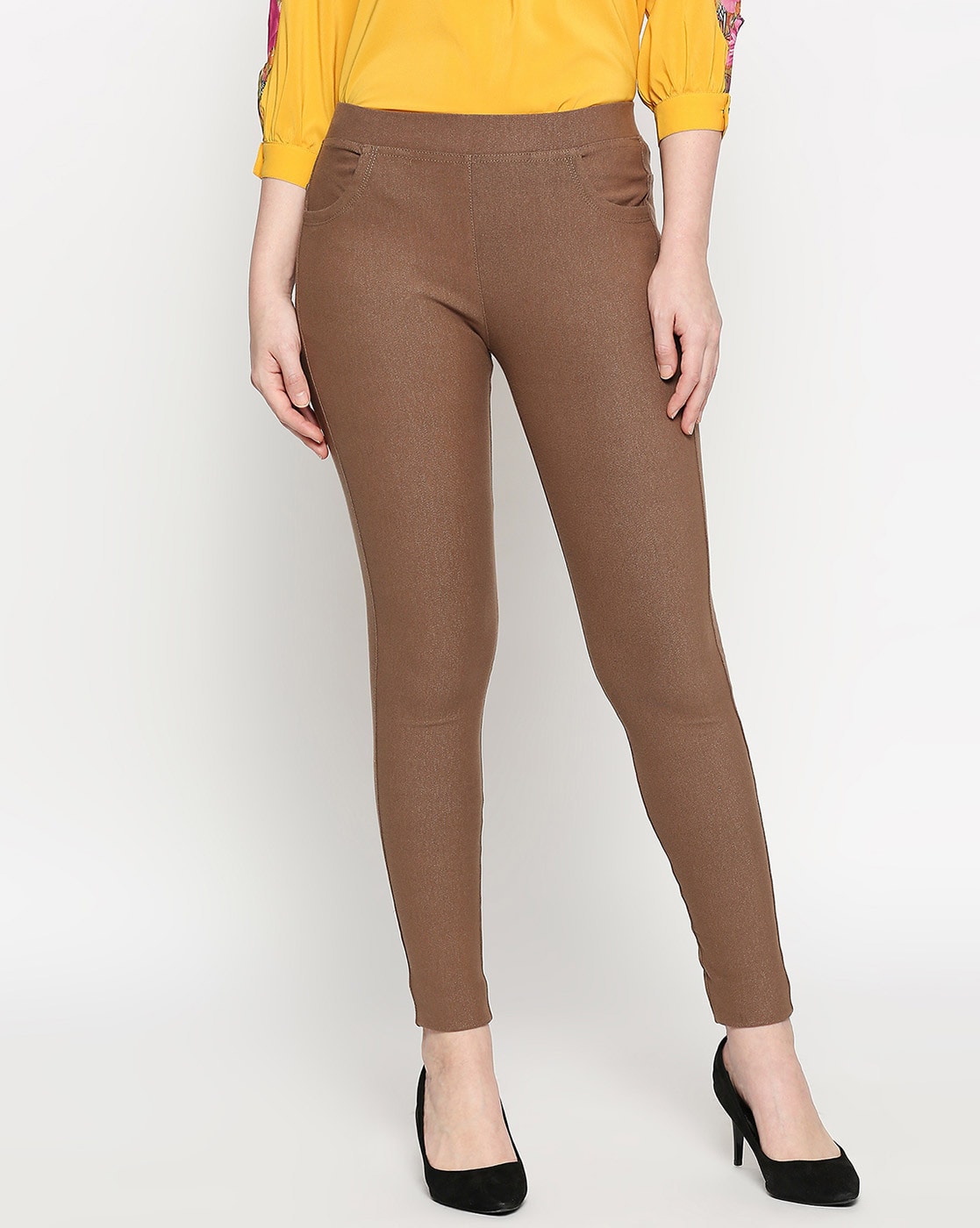 light brown jeggings