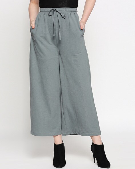 gray palazzo linen pants, wide leg pant 2083 – XiaoLizi