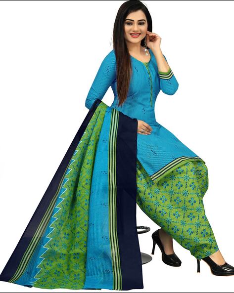 Buy Sky Blue Dress Material for Women by Rajnandini Online