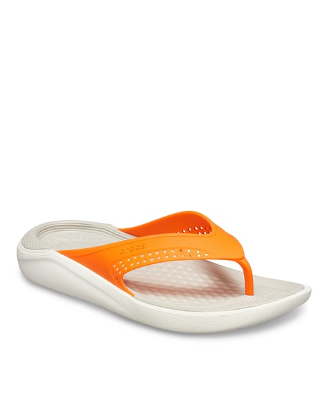 crocs orange flip flops