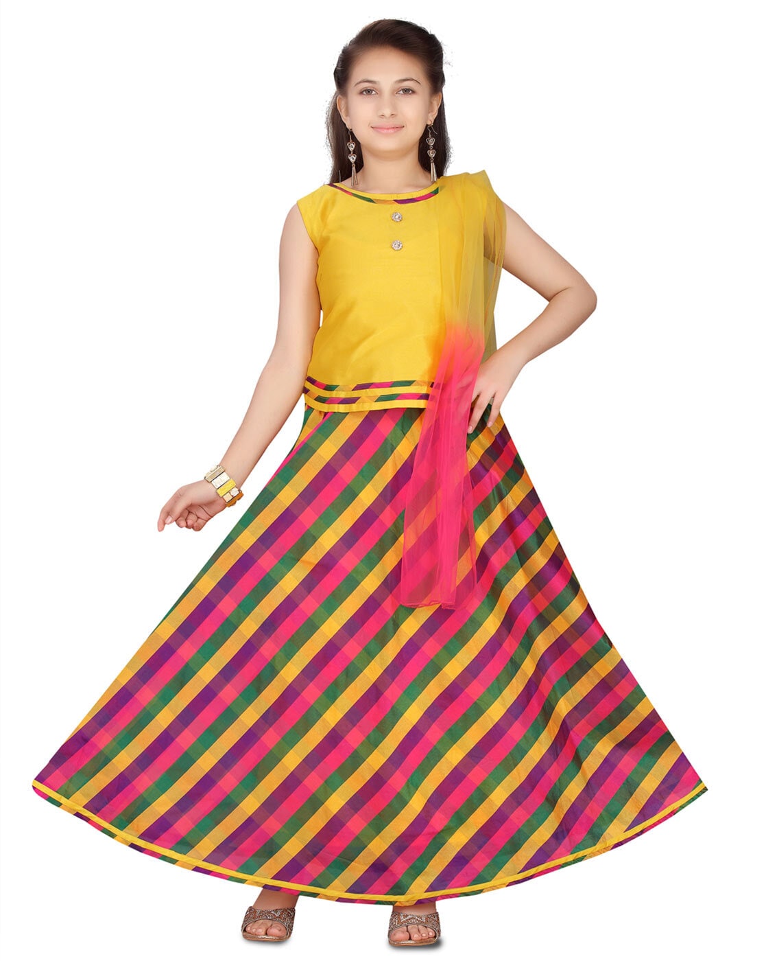 Buy Aarika Girls Rani Color Silk Lehenga Choli Set Online at Best Prices in  India - JioMart.