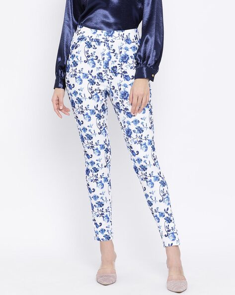 white floral trousers