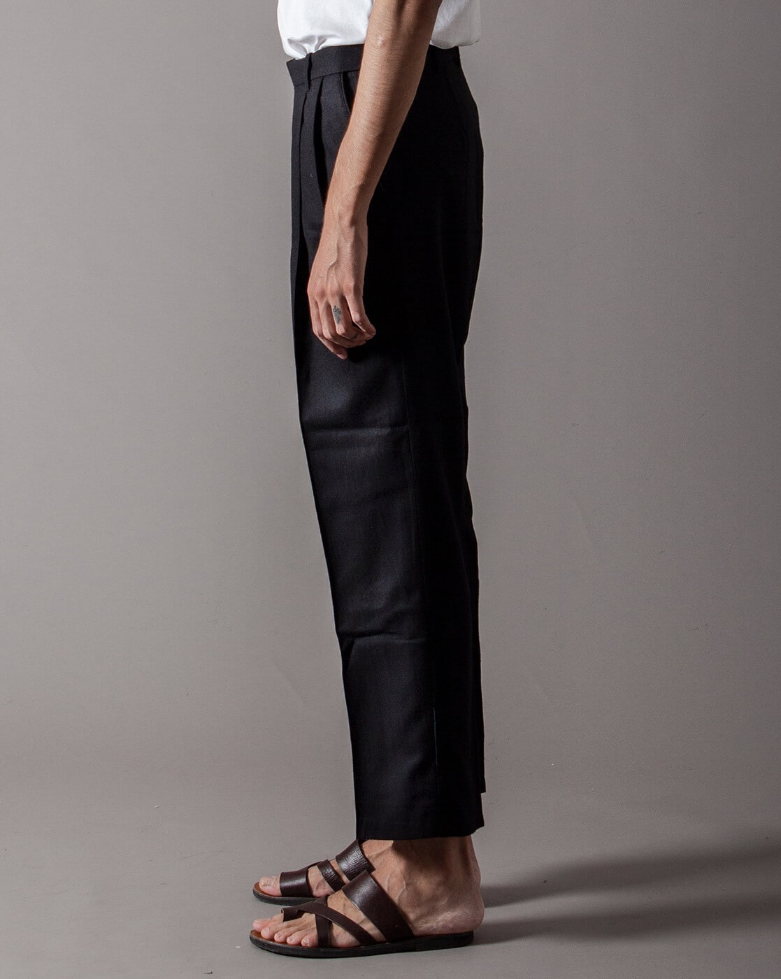 Melange High Rise Pleated Suit Pants Black  NAKD