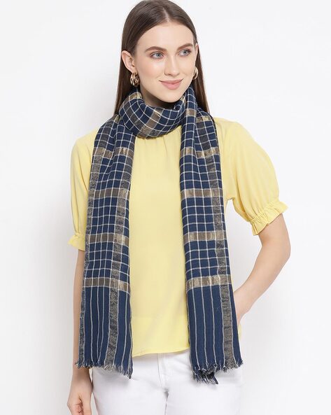 Stole with Checked Detail Price in India