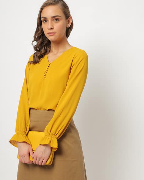 Buy Mustard Tops for Women by HARPA Online