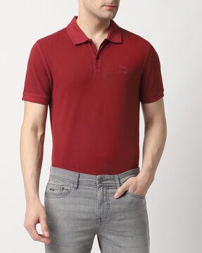 hugo boss maroon polo shirt