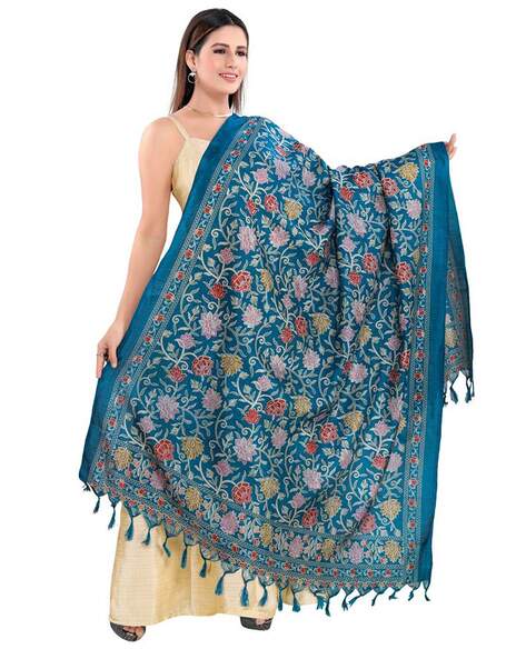 Art Silk Floral Print Dupatta Price in India