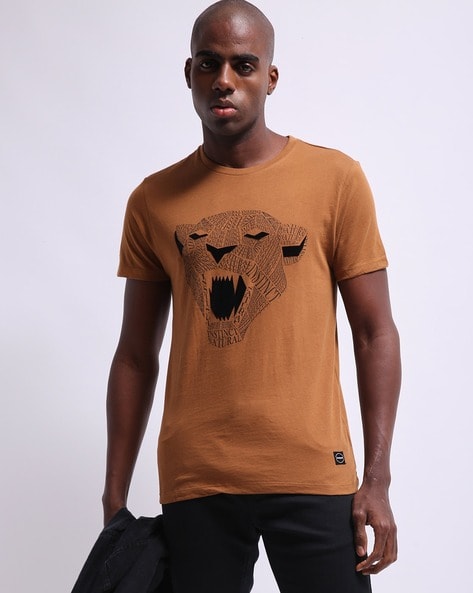 Graphic Print Slim Fit Crew-Neck T-shirt