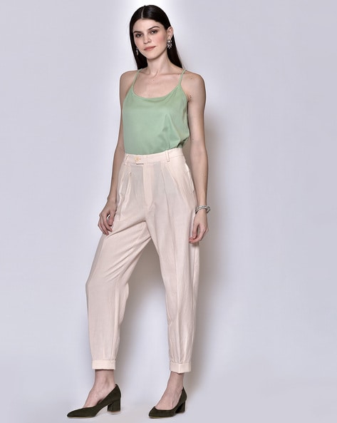 Buy Peach Trousers & Pants for Women by 250 DESIGNS Online