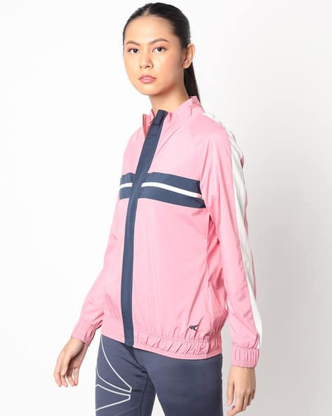 pink and blue jacket