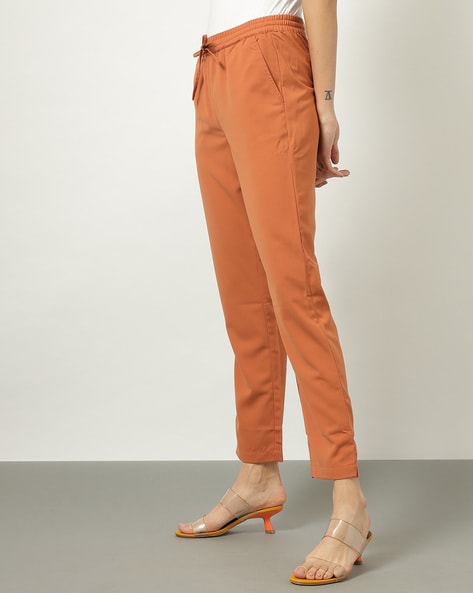 Rust Coloured Silk Blend Trousers  Tamiskacom