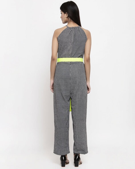 Black and sales white store jumpsuits