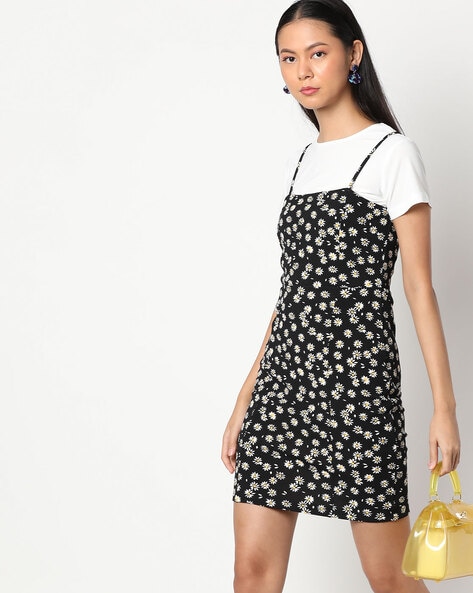 Floral Print A-line Dress with T-shirt