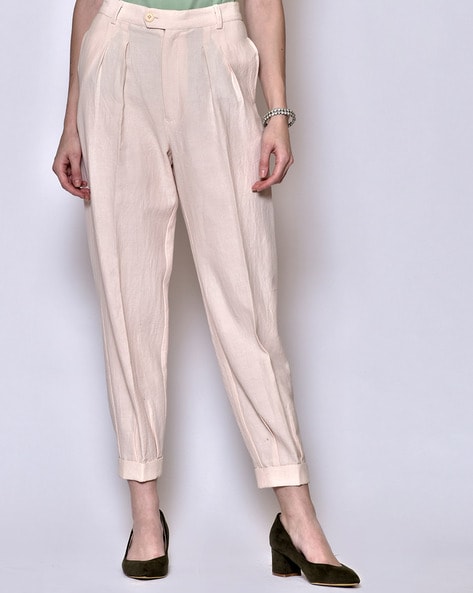 Source New Design Ladies Summer High-Rise Wide-Leg fashion Casual Office Ladies  Pants White Loose Women Long Trousers with Pocket on m.alibaba.com
