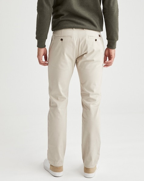 PLAIN STRETCH TROUSER W/ SIDE CINCH - BEIGE – Legend London