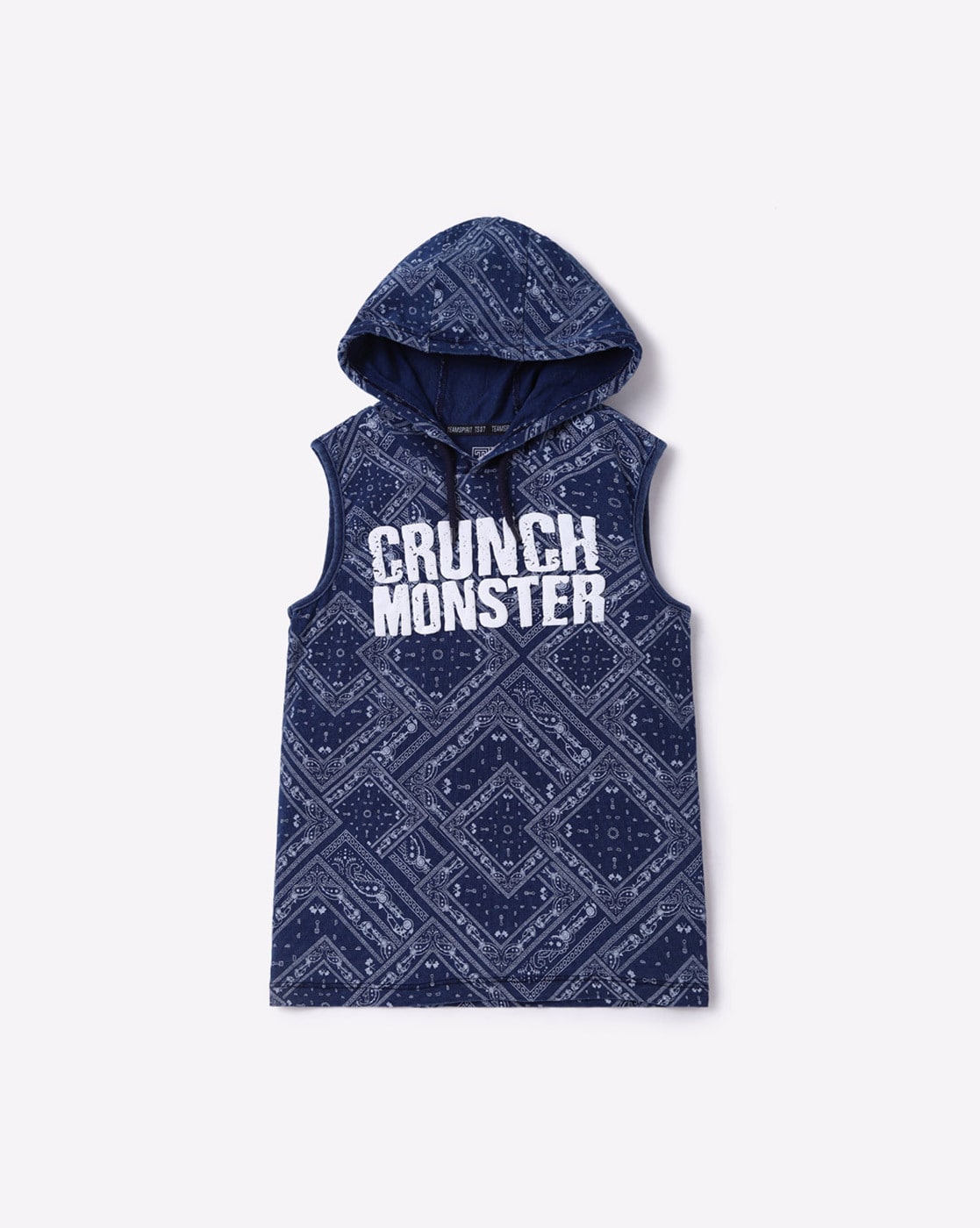 navy blue sleeveless hoodie