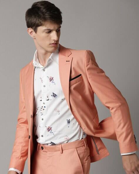 peach color blazer