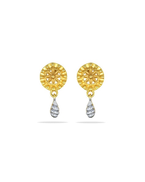 Buy CANDERE - A KALYAN JEWELLERS COMPANY 18K (750) Yellow Gold Stud Cubic  Zirconia Earring for Women with Screw Back Closure at Amazon.in