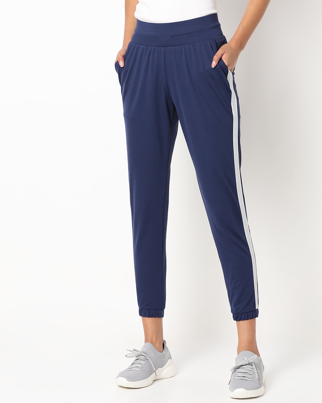 Womens navy blue track pants sale