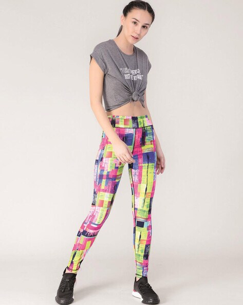 Printed high-rise leggings in multicoloured - The Upside