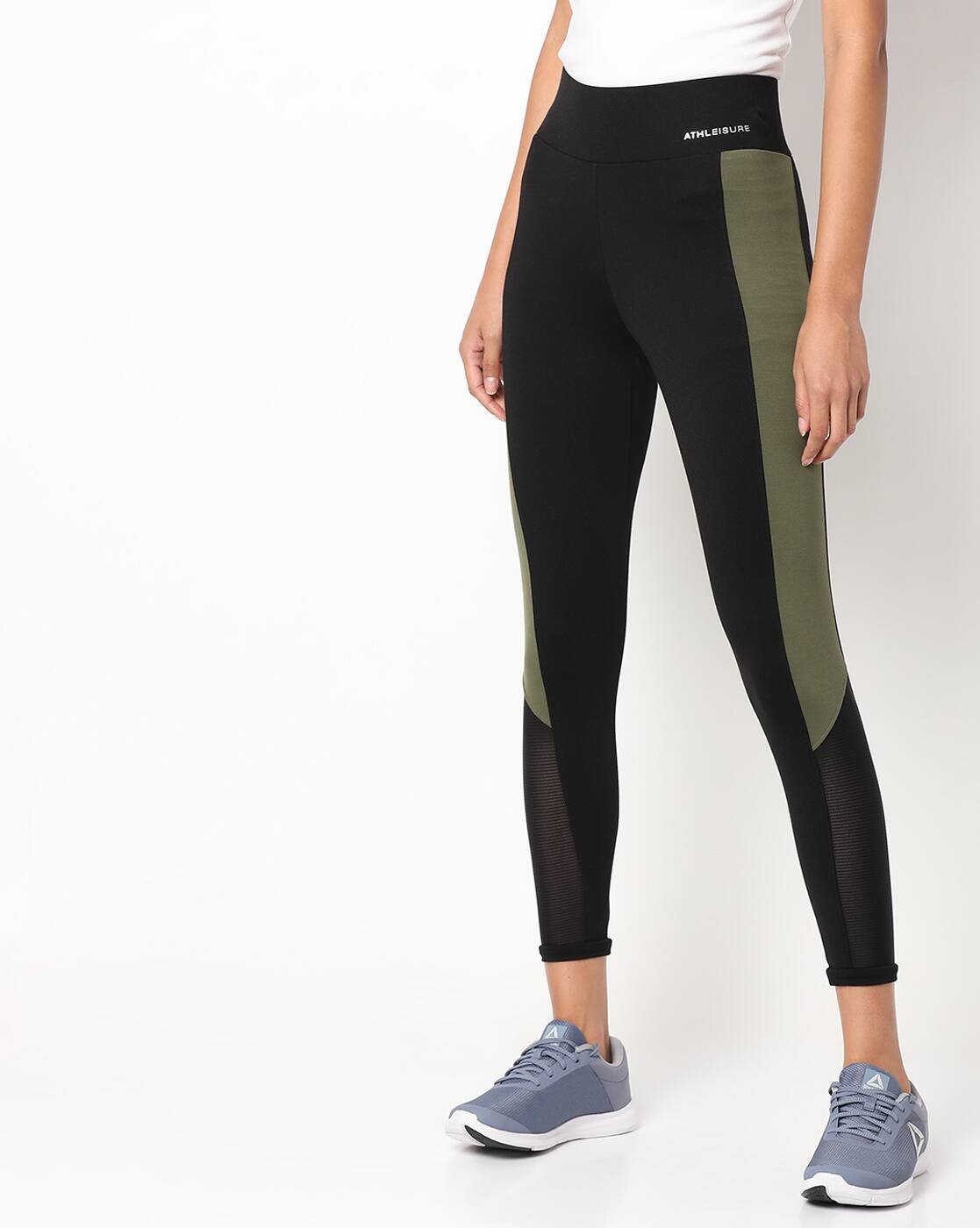 Buy Black \u0026 Olive Green Leggings for 