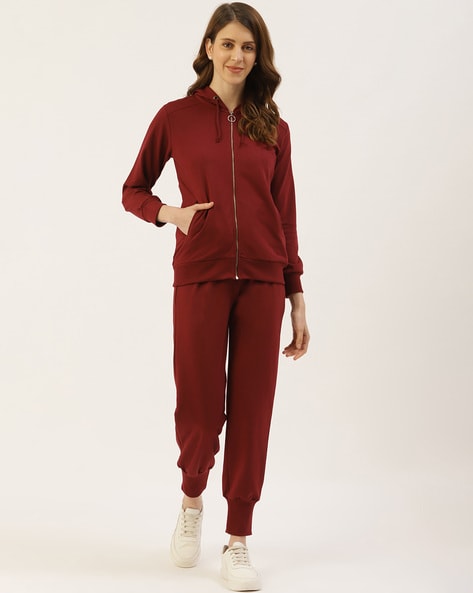 maroon tracksuit womens