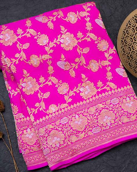 Purple Beautiful Zari Work Pure Georgette Banarasi Silk Handwoven Saree  Designer Weaving Fabric Sari Women With Running Blouse Piece - Etsy