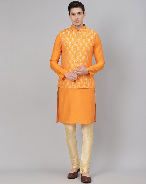 Buy Orange 2 Piece Ethnic Suit for Men by Readiprint Fashions