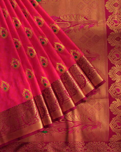 Pothys Women's Art Silk Sarees (B5245_Pink) : Amazon.in: Fashion