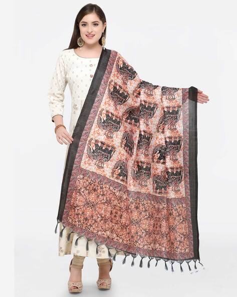 Khadi Silk Digital Print Dupatta Price in India