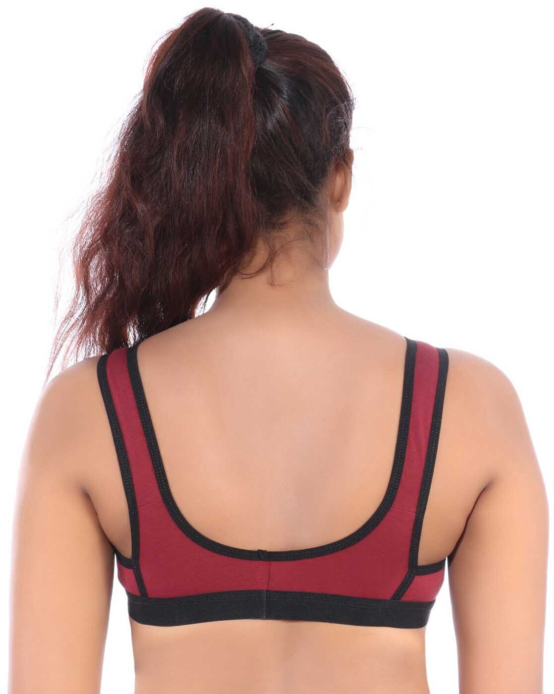 Happy Hours Maroon Sport Bra, HP-978-MAROON