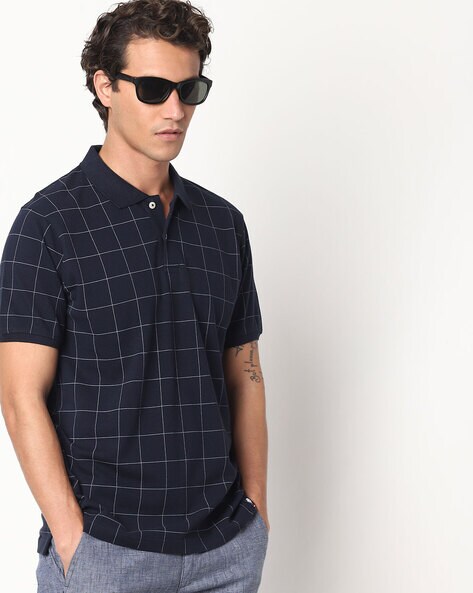 Checked Slim Fit Polo T-shirt