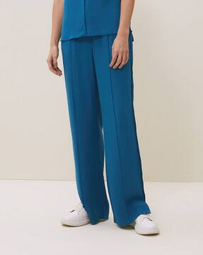 Buy Blue Trousers \u0026 Pants for Women by 