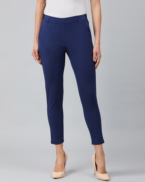 Buy Blue Trousers & Pants for Women by MARIE CLAIRE Online