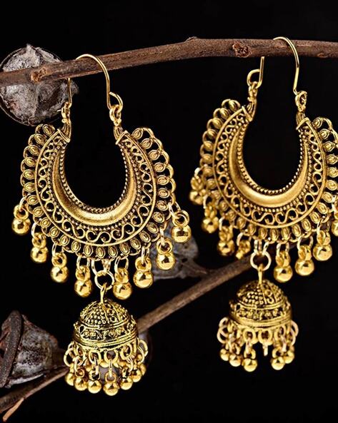 Polki Champagne Stone Earrings By Punjabi Traditional Jewellery