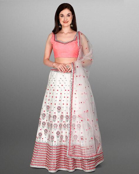 Shaded Pink Velvet Bridal Wedding Heavy Embroidery Lehenga Choli AA118