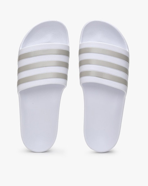 Adidas white slippers hot sale