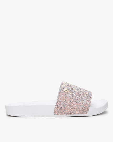 White sparkly sliders new arrivals