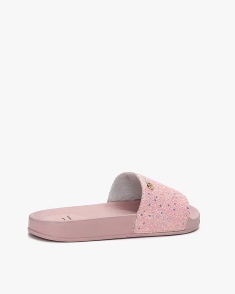 White discount sparkly sliders