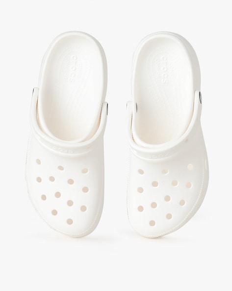 white crocs with heels