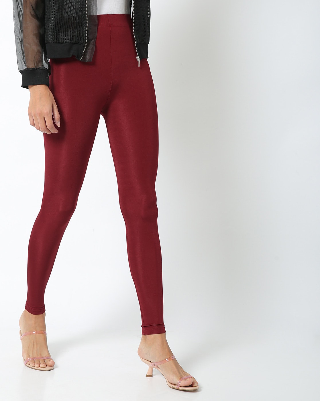 Trendyol Collection Leggings - Burgundy - High Waist - Trendyol