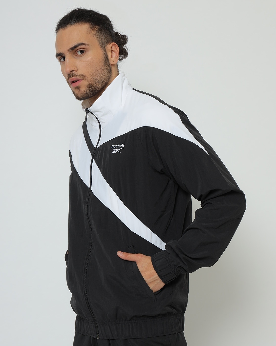 Reebok Mens Soft Woven Jacket W/ Knit Rib Fleece Interior - Black - Sz  Large NWT | eBay