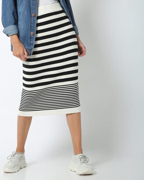 Buy Black White Skirts for Women by MADAME Online
