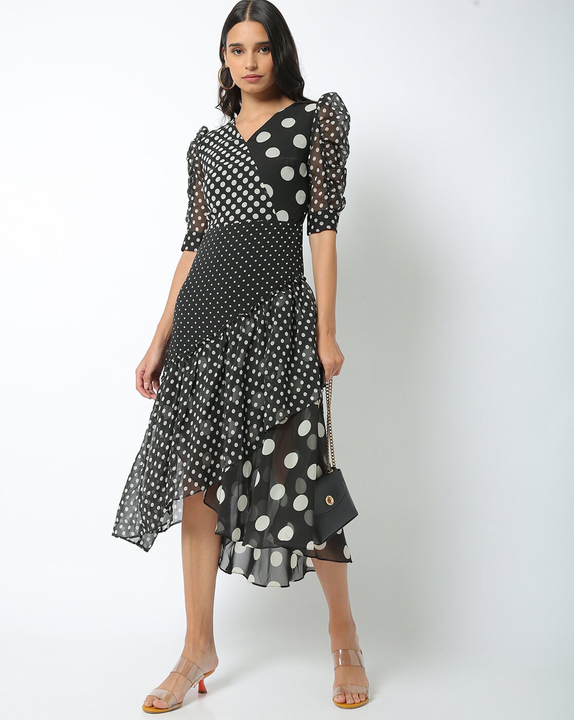 polka dot dress ajio