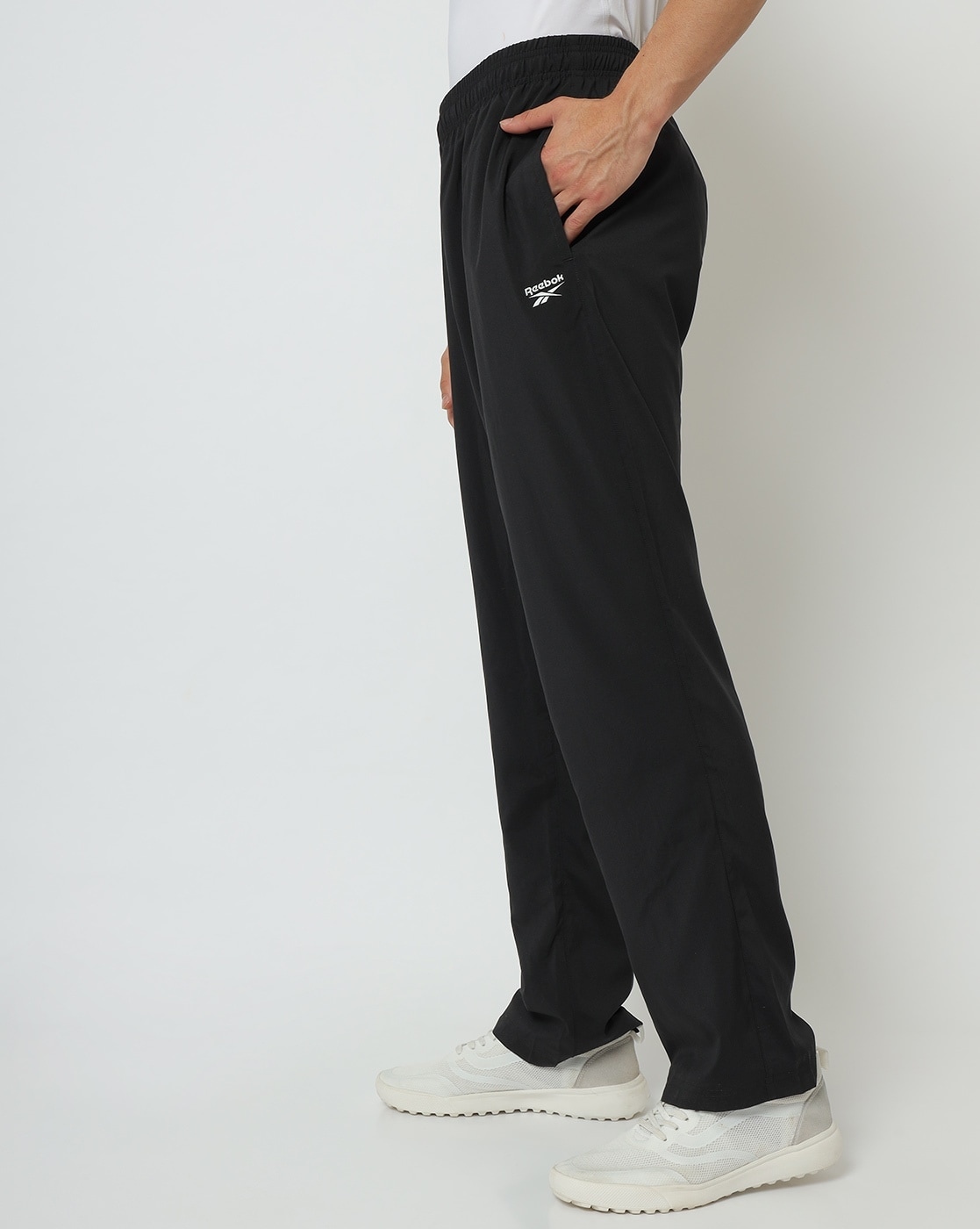 Buy Men Black Solid Regular Fit Casual Track Pants Online - 619537 | Van  Heusen